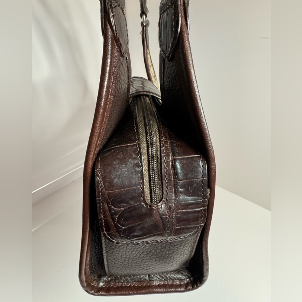 ๐#163 Brighton Heart Signature Jacquard & Croc Embossed Leather Shoulder Bag - Picture 5 of 16